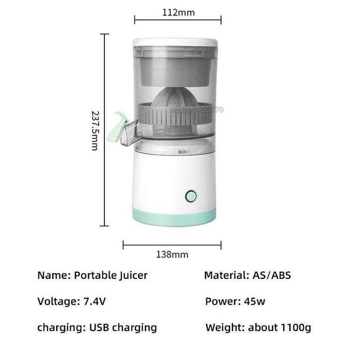 Електрическа сокоизстисквачка за плодове и зеленчуци, USB, 45 W