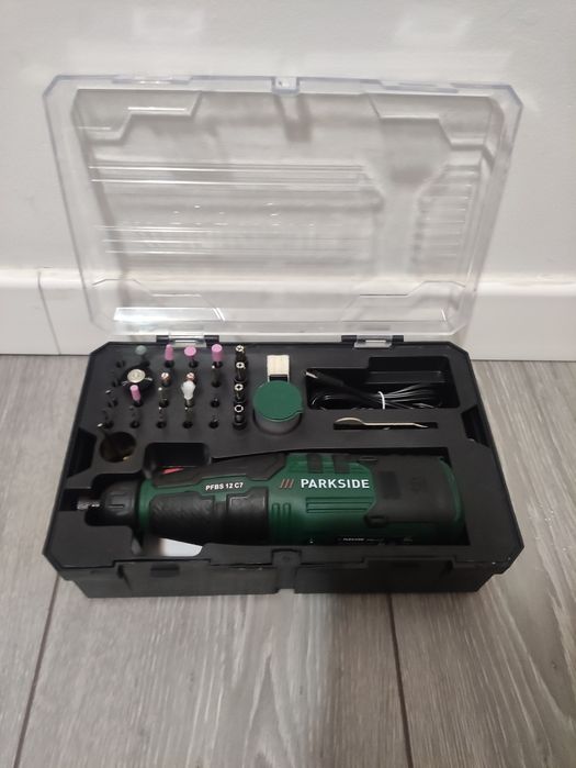 Mini freza Parkside 12 V  1,3 ah masina de gaurit si slefuit fin
