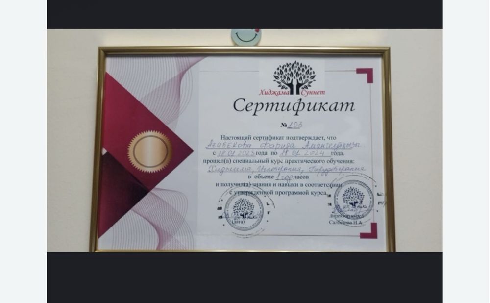 Гирудотерапия, хиджама, иглотерапия на высшем уровне.