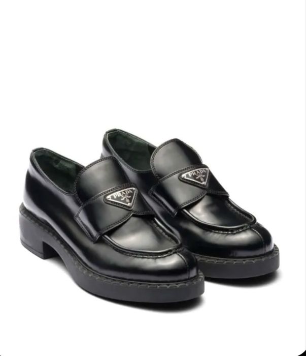 Prada Chocolate brushed leatsher loafers