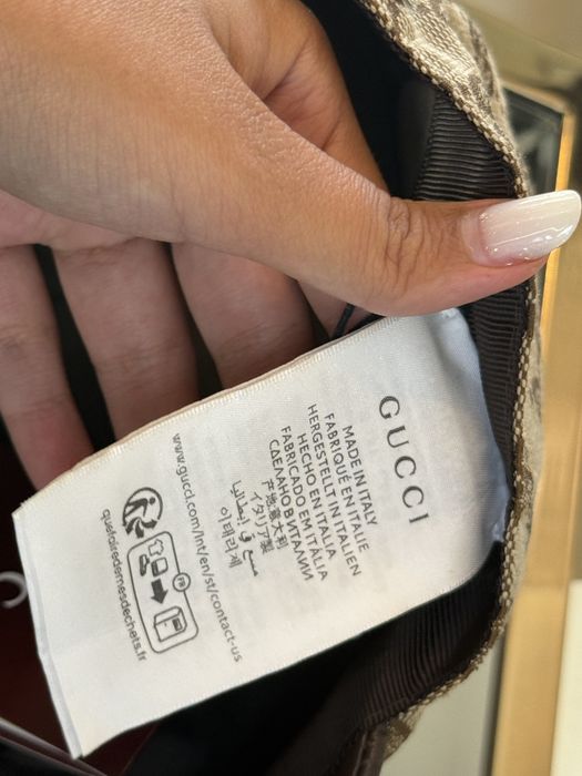 Șapcă Gucci originală cu detalii din piele – Monogram GG