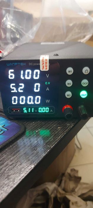 Sursa de laborator 0-60v, 0-5A cu 3 memorii Wanptek, noua cu tipla pe ecran