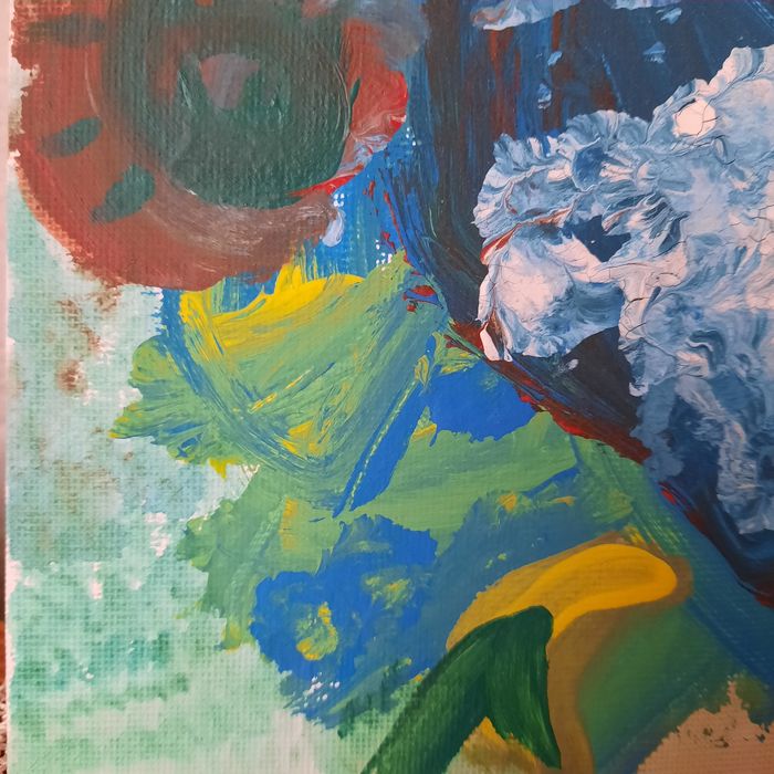 Картина маслени бой ,арт,размери 20 см. на 20 см.