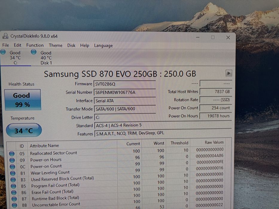 SSD Samsung 870 EVO 250GB