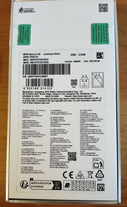 Vand oppo reno 14  5g