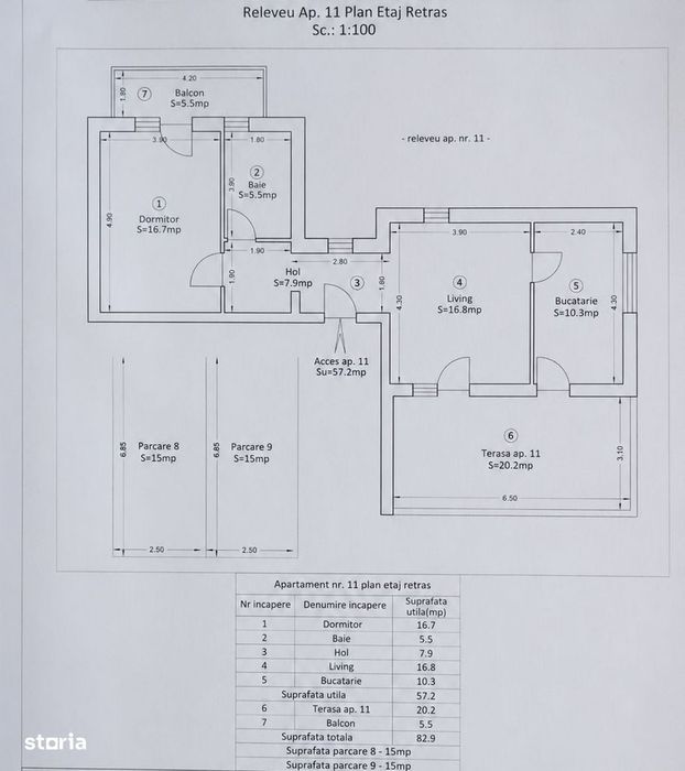 COMISION 0% | 2 Camere Giroc | 57,2 mp | Terasa 20,2 mp | 2 parcari