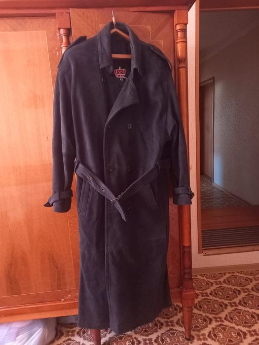 Кожаный плащ мужской