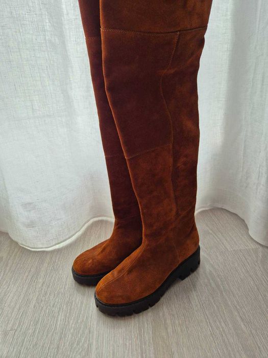 Cizme peste genunchi, piele naturala [purtate o singura data]