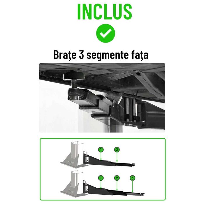 Elevator 2 coloane 4T brate fata 3 segmente/220-380V, cod-SWAG Automat