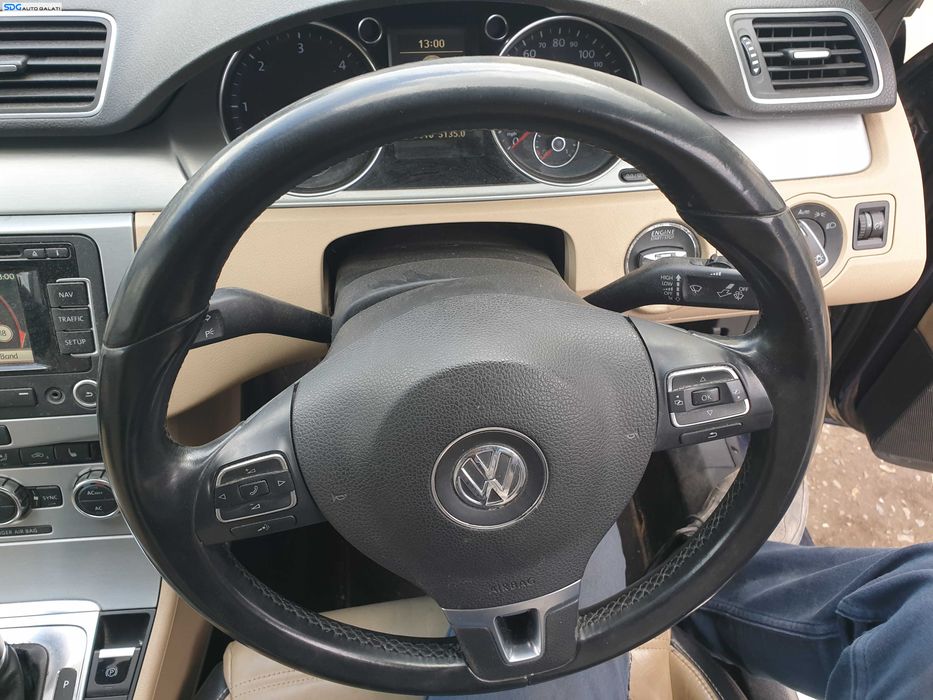 Volan Piele 3 Spite cu Comenzi FARA Airbag Volkswagen CC 2012 - 2017 [K7698]