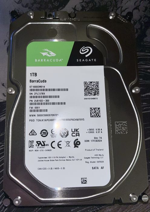Новый HDD Seagate Barracuda 1 ТБ ST1000DM014, не использовался