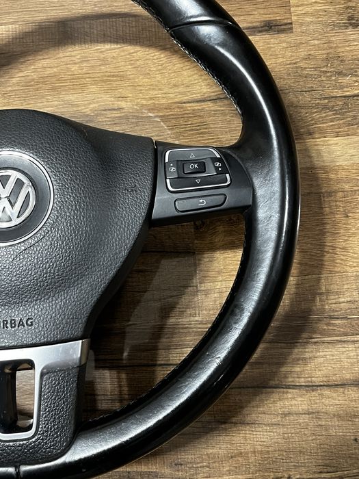 Volan passat b6 b7 cc golf tiguan complet cu airbag si comenzi