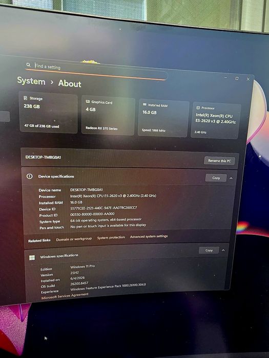 Мини работна станция (Xeon 6-ядра / RX 570 4GB / SSD NVMe / Win 11