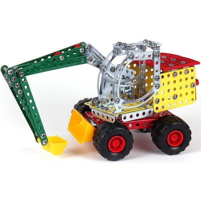 Метален конструктор  с болтове гайки инструменти и гуми за направа на