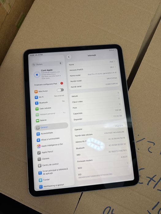 iPad Pro 11 (2022) 4th gen M2 Wi-Fi + Cellular 128GB
