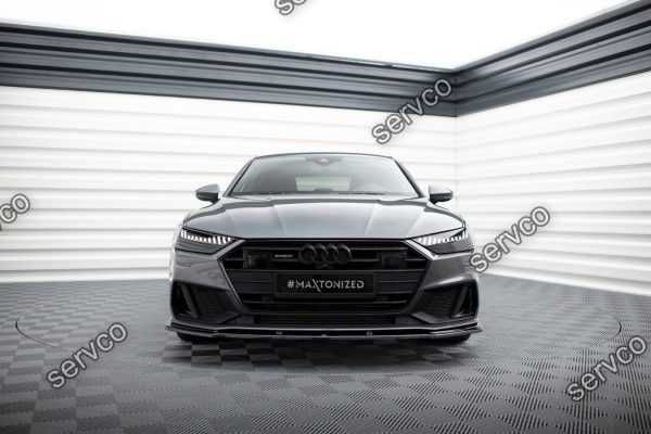 Prelungire splitter bara fata Audi A7 C8 S7 facelift pachet S Line 2017- v2  Maxton Design