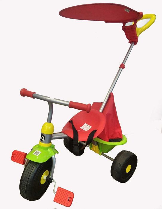 Детска триколка буталка с педали, родителски контрол и сенник