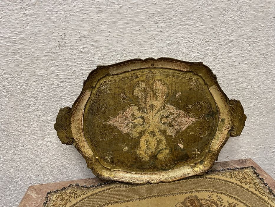 Винтидж флорентинска табла Италия около 1960 позлата маркировка