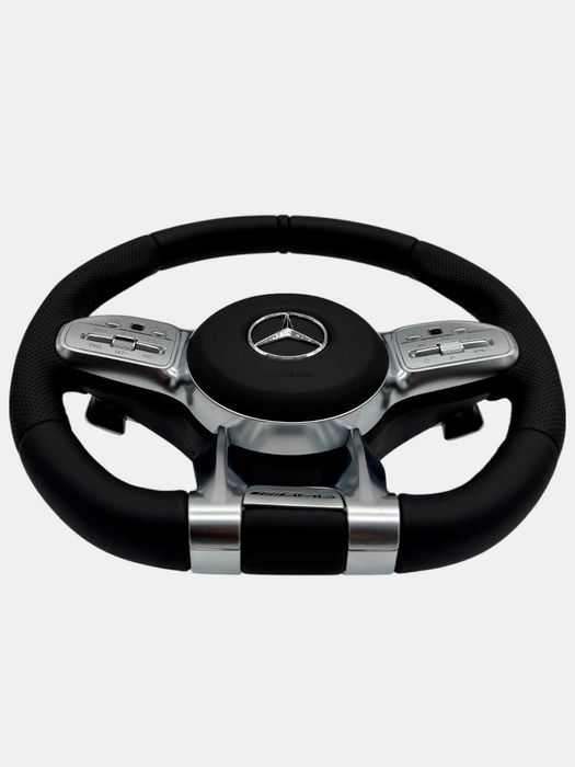 Автомобильный руль Mercedes AMG Tiptronik RL, кожаный, черный, серый