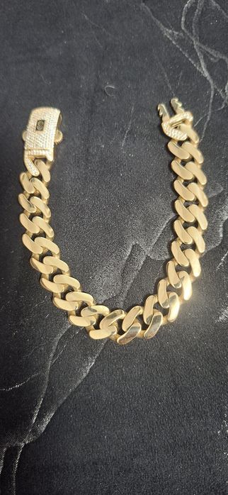 Brățara aur masiv cuban 14 k .
