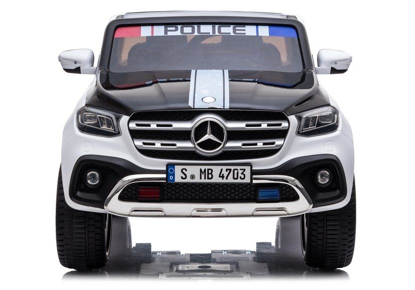 Masinuta electrica Mercedes POLICE X-Class 4x4 STANDARD #Alb