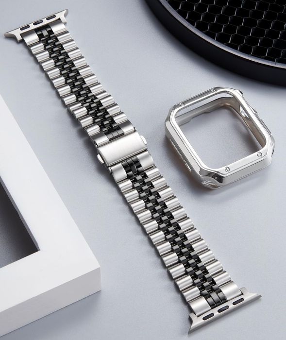 Import Amazon ‼️ Curea Metalica Apple Watch plus carcasa silicon - dimensiune  38-49mm - noua !