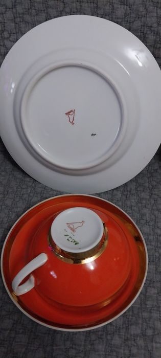 Чайные трио Дулево Рубин