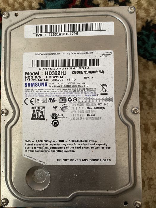 Жесткий Диск 1T/320/80