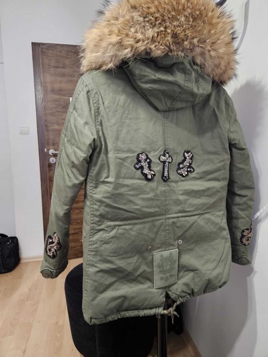 Парка с лисица естествен косъм