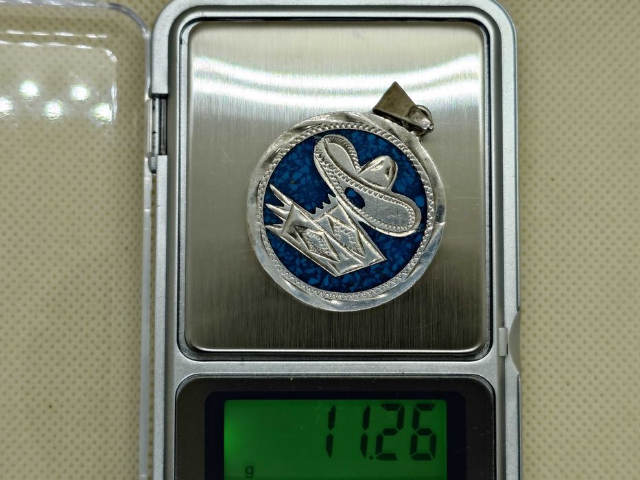 Pandantiv taxco – inlay turcoaz & calendar aztec – argint 925