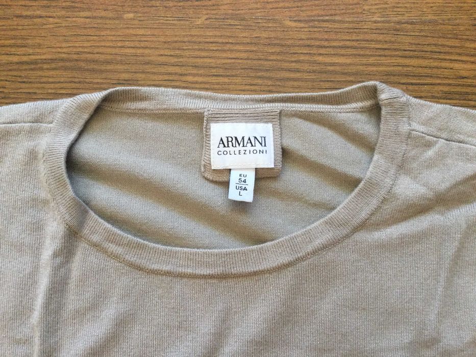 оригинален бежов пуловер ARMANI COLLEZIONI размер 54 / XL от Италия
