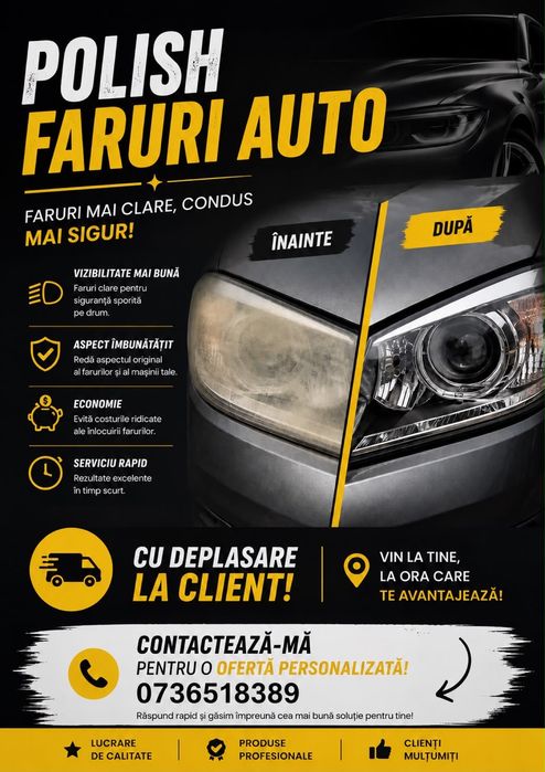 Polish faruri cu deplasare la domiciliu