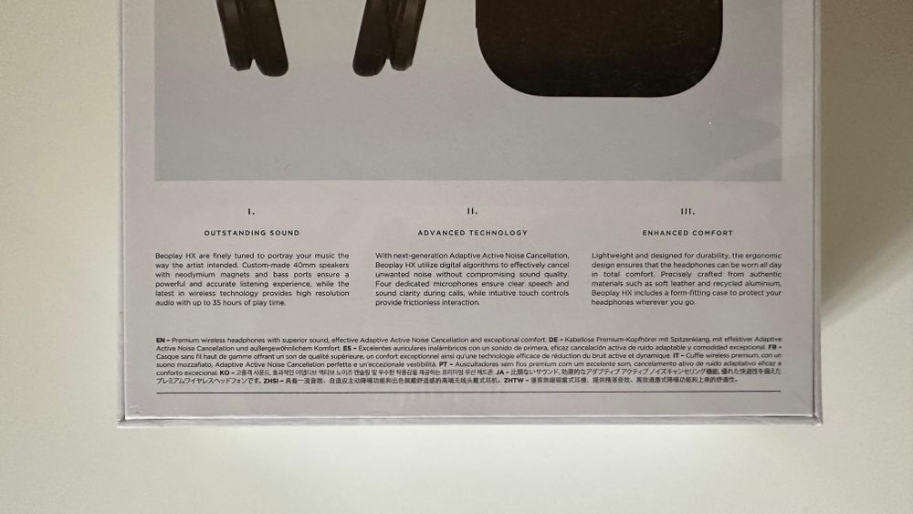 Bang & Olufsen Beoplay HX wireless headphones.