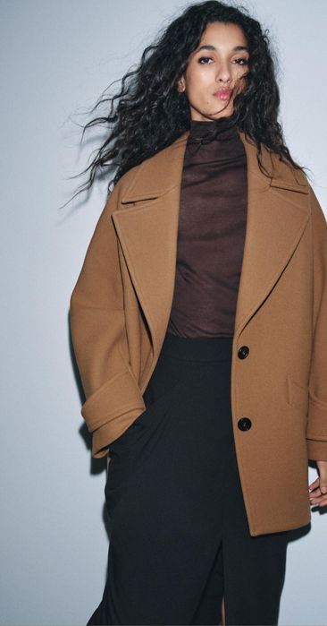 Palton oversize lana Zara Manteco limited edition