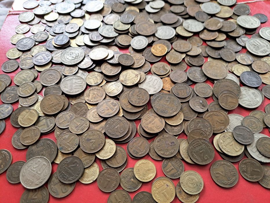 Стари български монети , стотинки 1962, 1974, 1988, 1989, 1990