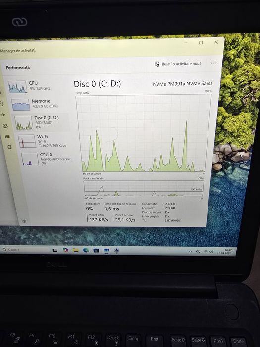DELL 3500, i5-8265, ram 8gb, ssd 256gb, UHD 620