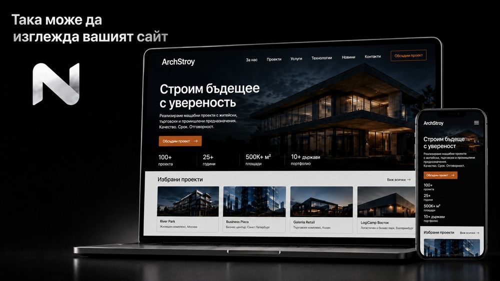 Изработка на уебсайтове: фирмен сайт, лендинг, онлайн магазин