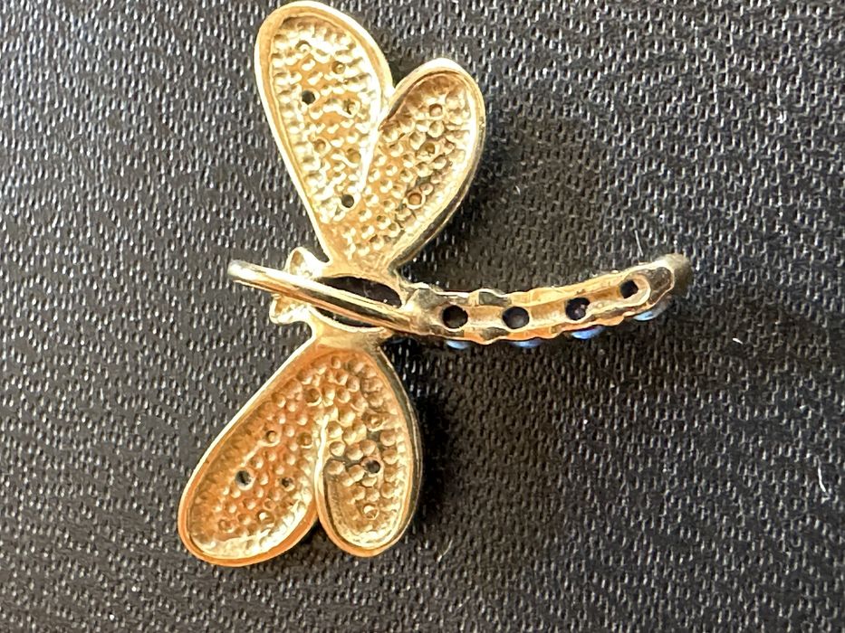 Pandant Libelula,din aur 14k cu safir si diamant
