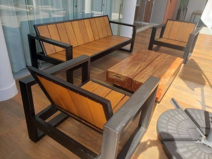 Градински мебели от дървен масив и желязо (маси, пейки, кресла)