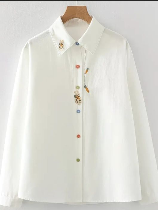 Дамска блуза с 100% памук- бродирана с заек и ряпа (Gatnori), сладка я