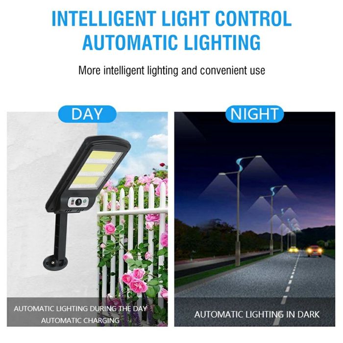 Lampa Stradala Cu Incarcare Solara Si Senzor De Miscare + Telecomanda