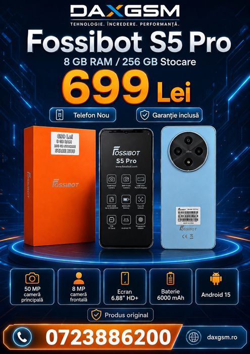 Fossibot S5 Pro, 8/256 GB, Sigilat, 2 ani garanție