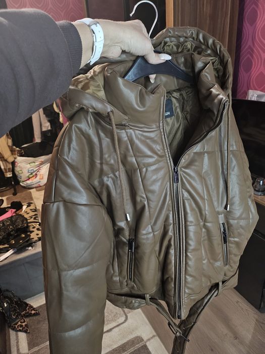 Дамско кожено дебело яке