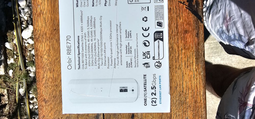 Router Mesh Wi-Fi 7 Netgear Orbi RBE770 Nou Sigilat, 2 Bucăți Disponibile