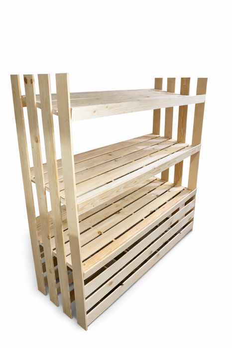 Дървен стелаж за закуски, банички, хляб подходящ за пекарна и магазин