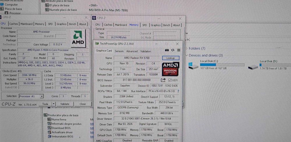 PC GAMING Ryzen 5 4500/RX 5700-8 GB/16 GB DDR4/SSD+HDD/GTA5/CS GO,etc