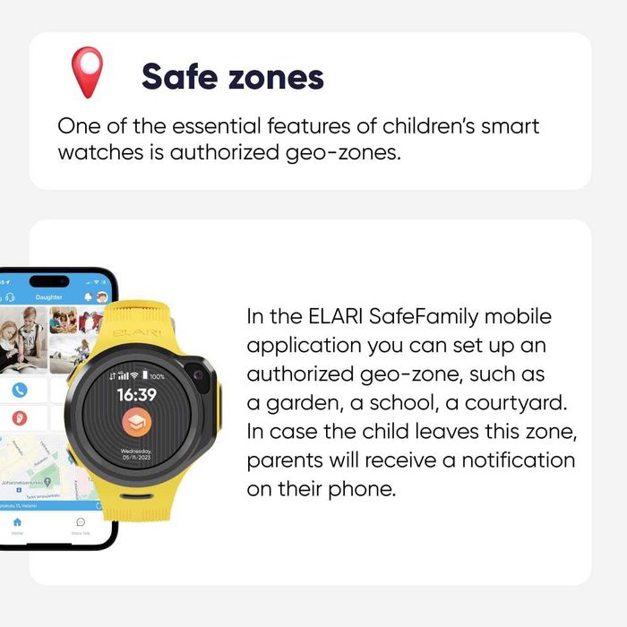 Детски 4G смарт часовник Elari KidPhone 4GR M Видеоразговори