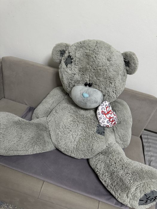 Большая мишка Тедди серая