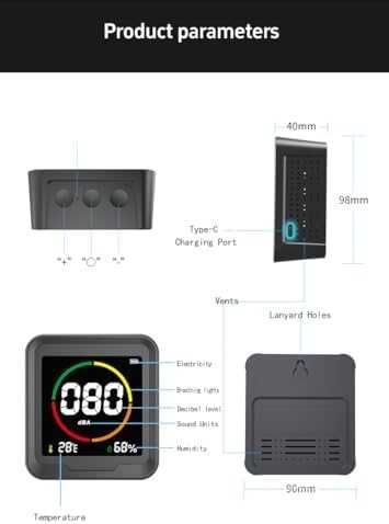 Нов Шумомер 3 в 1: Децибели, Температура, Влажност – LCD Дисплей