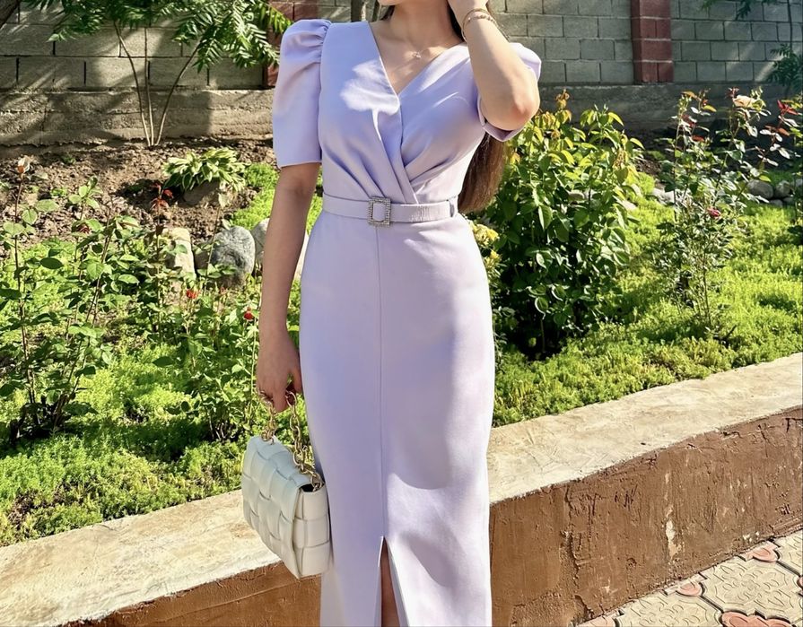 Сиреневое вечернее платье